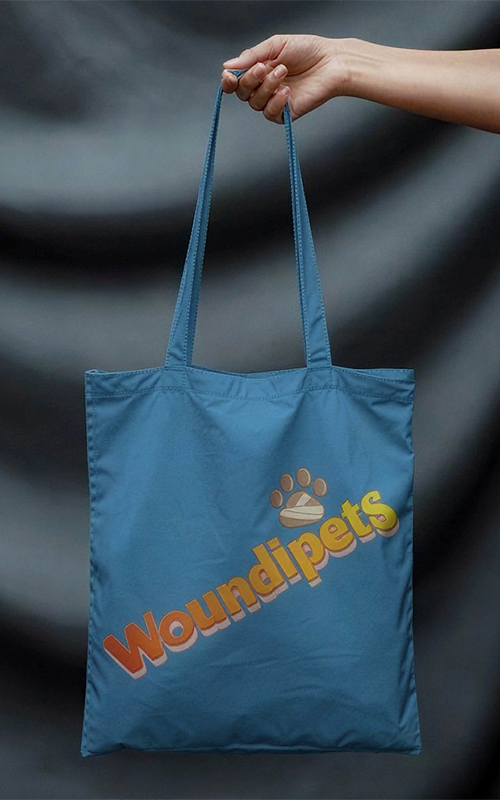 Woundipets bags, branded merchandise mockup